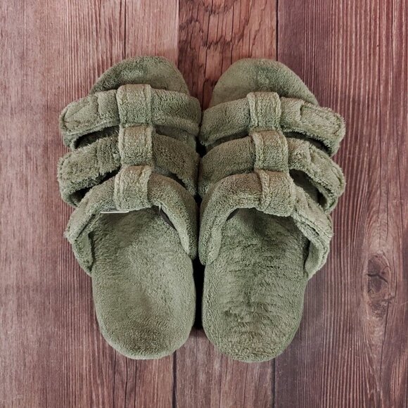 Vionic Snooze Womens Size 6 Green Terrycloth Slip On Slippers Sandals Shoes - Picture 6 of 15